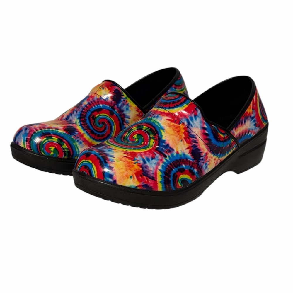 Tie-Dye Swirl Slip-On Style Nursing Medical Clogs Women’s 7